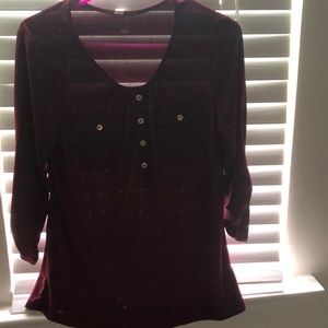 Red blouse 3/4 sleeve